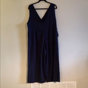Navy wide leg romper